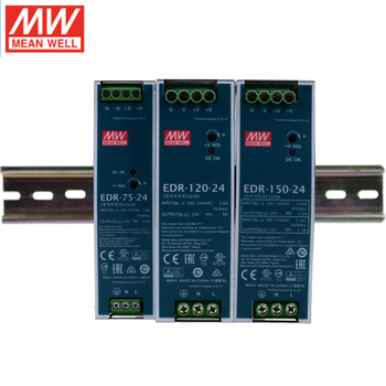 MEAN WELL EDR-75 EDR-120 EDR-150 75W 120W 150W DIN Rail Switching Power Supply 110V/220V AC to 12V 24V 48V DC Power Supply PSU